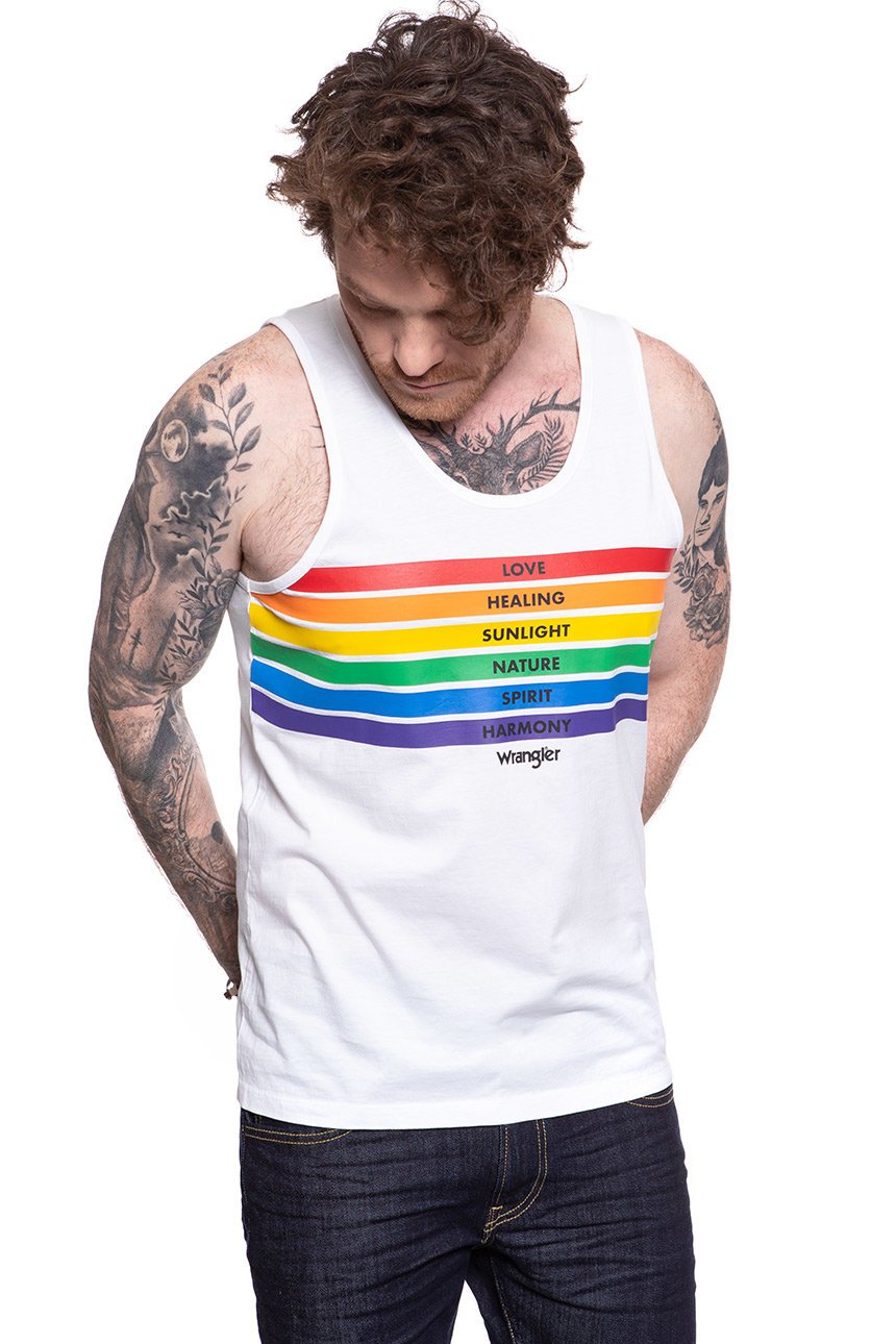 WRANGLER T SHIRT PRIDE TANK WHITE W769D3989 112131106