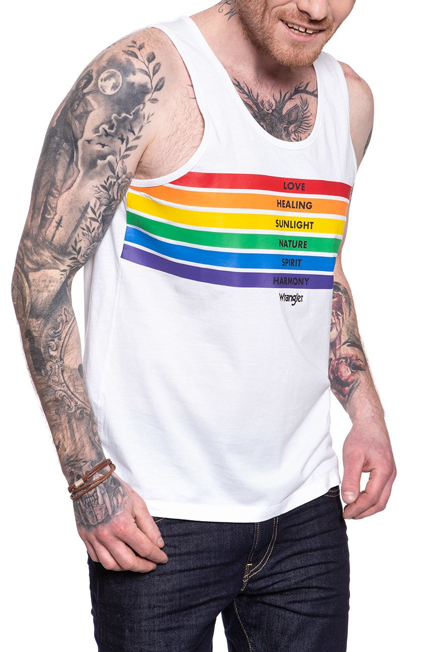 WRANGLER T SHIRT PRIDE TANK WHITE W769D3989 112131106