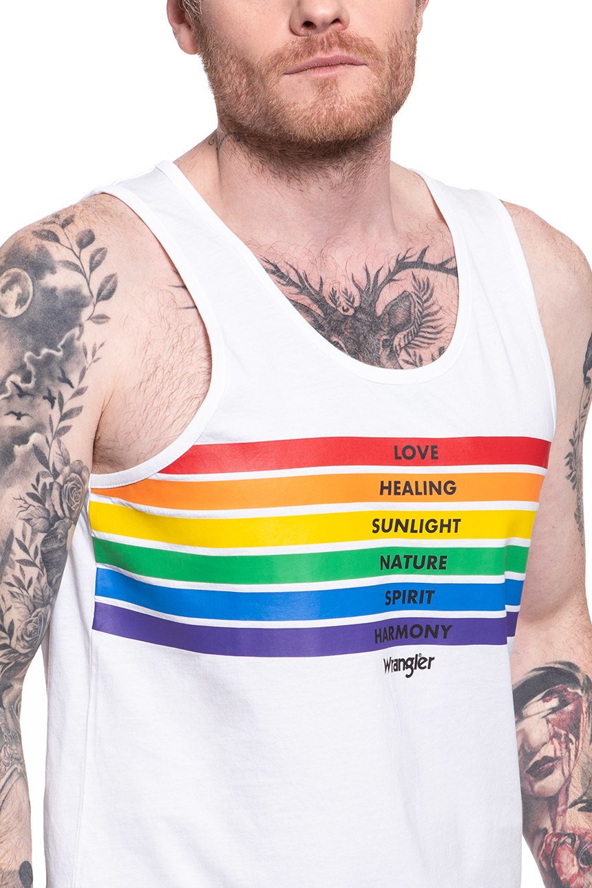 WRANGLER T SHIRT PRIDE TANK WHITE W769D3989 112131106