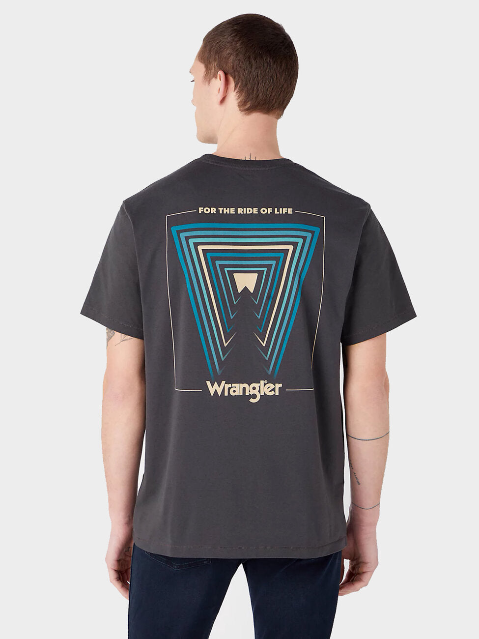 Wrangler Tee Graphic Męska Koszulka T-shirt Faded Black 112342326 W7A1013642