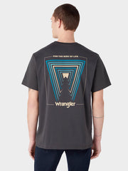 Wrangler Tee Graphic Męska Koszulka T-shirt Faded Black 112342326 W7A1013642