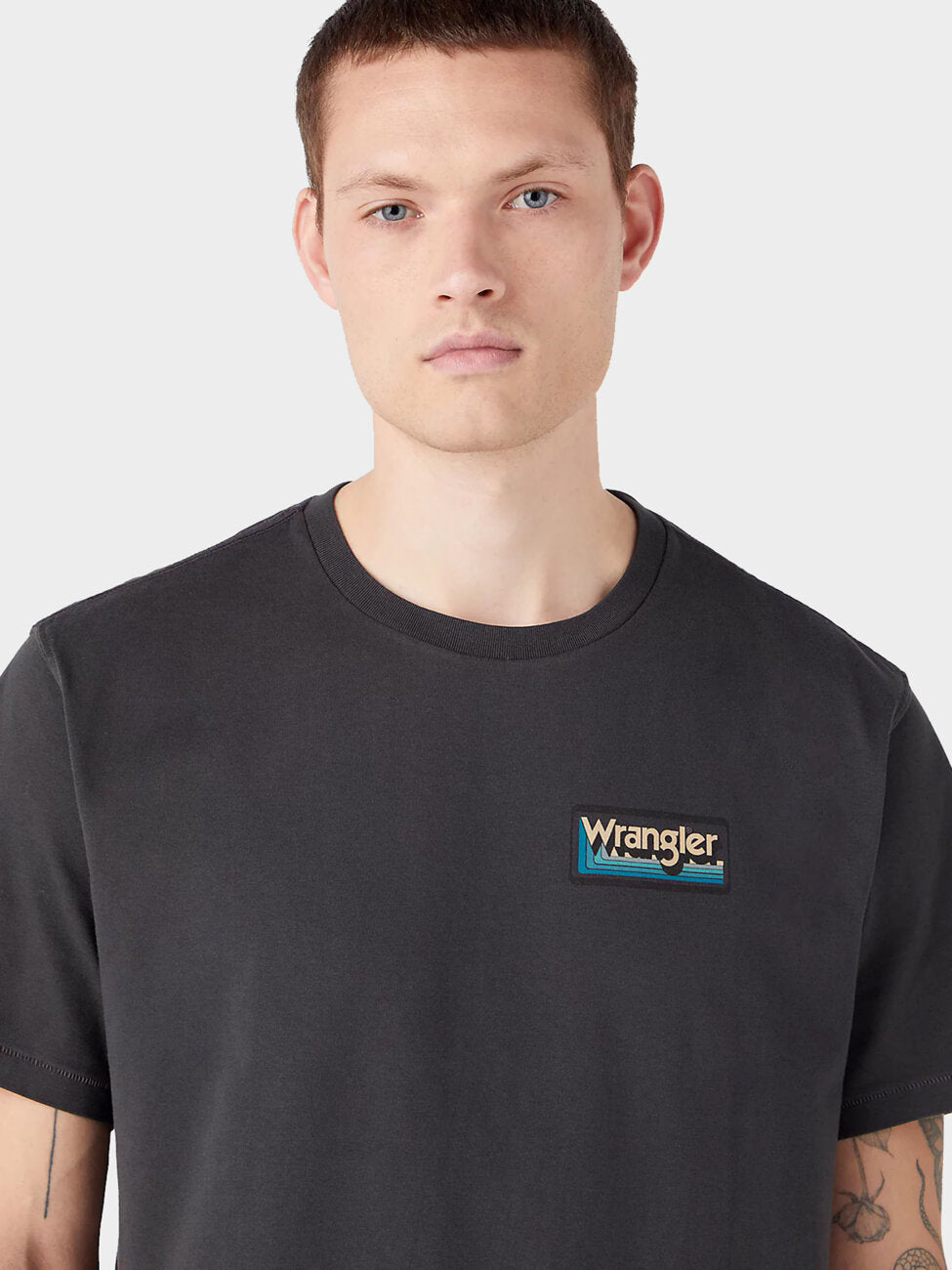 Wrangler Tee Graphic Męska Koszulka T-shirt Faded Black 112342326 W7A1013642