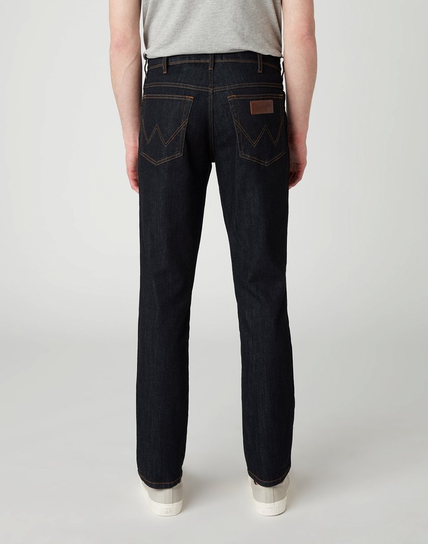 WRANGLER TEXAS MĘSKIE SPODNIE JEANSOWE SLIM DARK RINSE W12SP690A 112126514