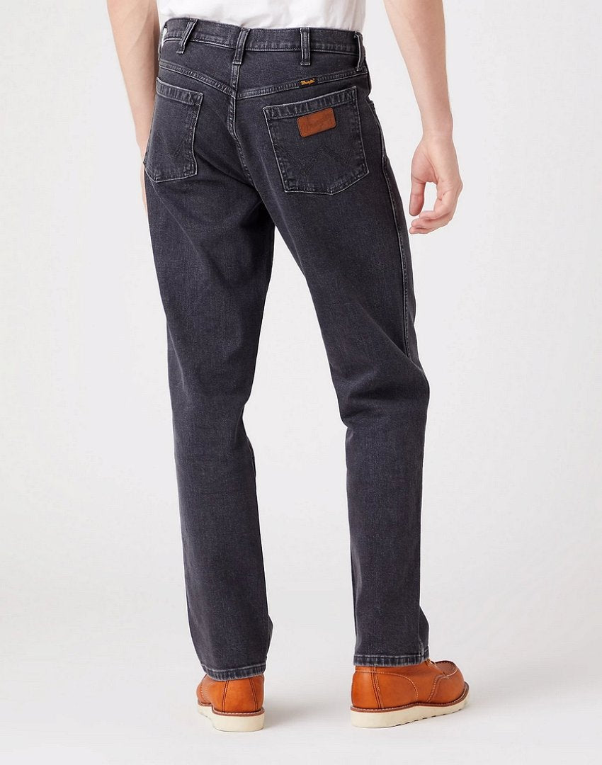 Wrangler Texas Męskie Spodnie Jeansowe Weathered Black W1218913P 112324514