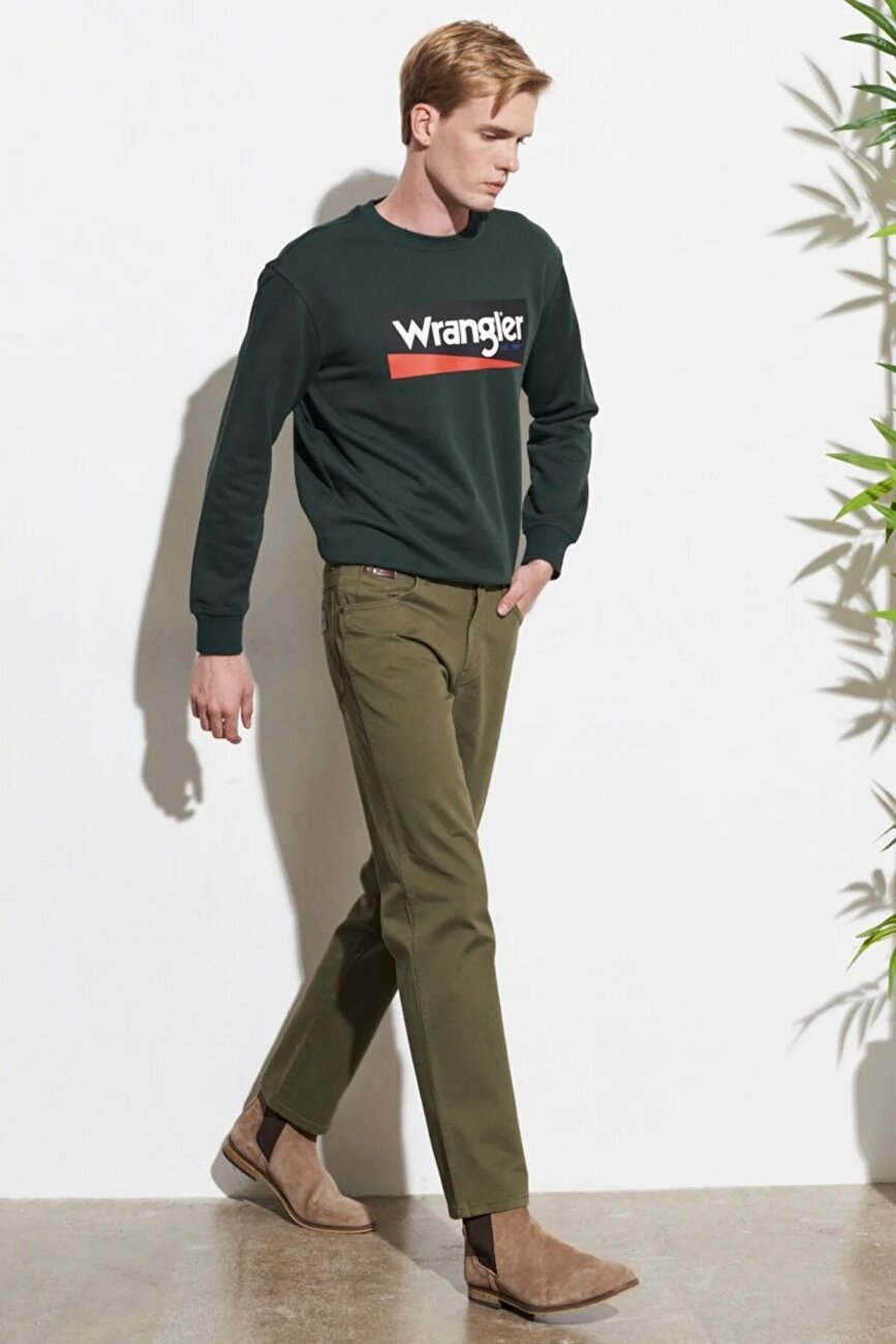 WRANGLER TEXAS MĘSKIE SPODNIE MATERIAŁOWE MILITARE GREEN W12193G40 112319292