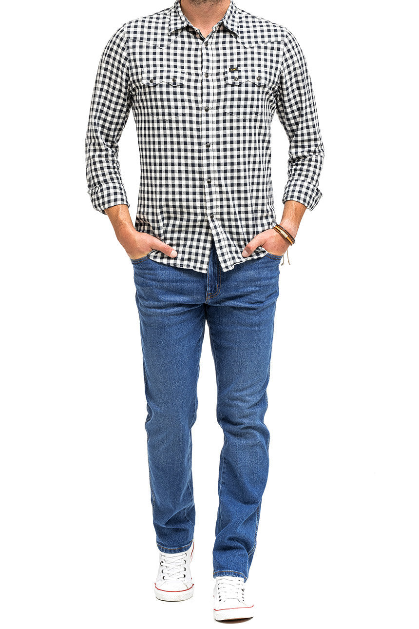 WRANGLER TEXAS SLIM MĘSKIE SPODNIE JEANSOWE BANGING W12SHN58Q 112142830