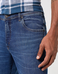 Wrangler Texas Slim Męskie Spodnie Jeansowe Jeans Dżinsy Harvey Blue  112350817 W12S017973