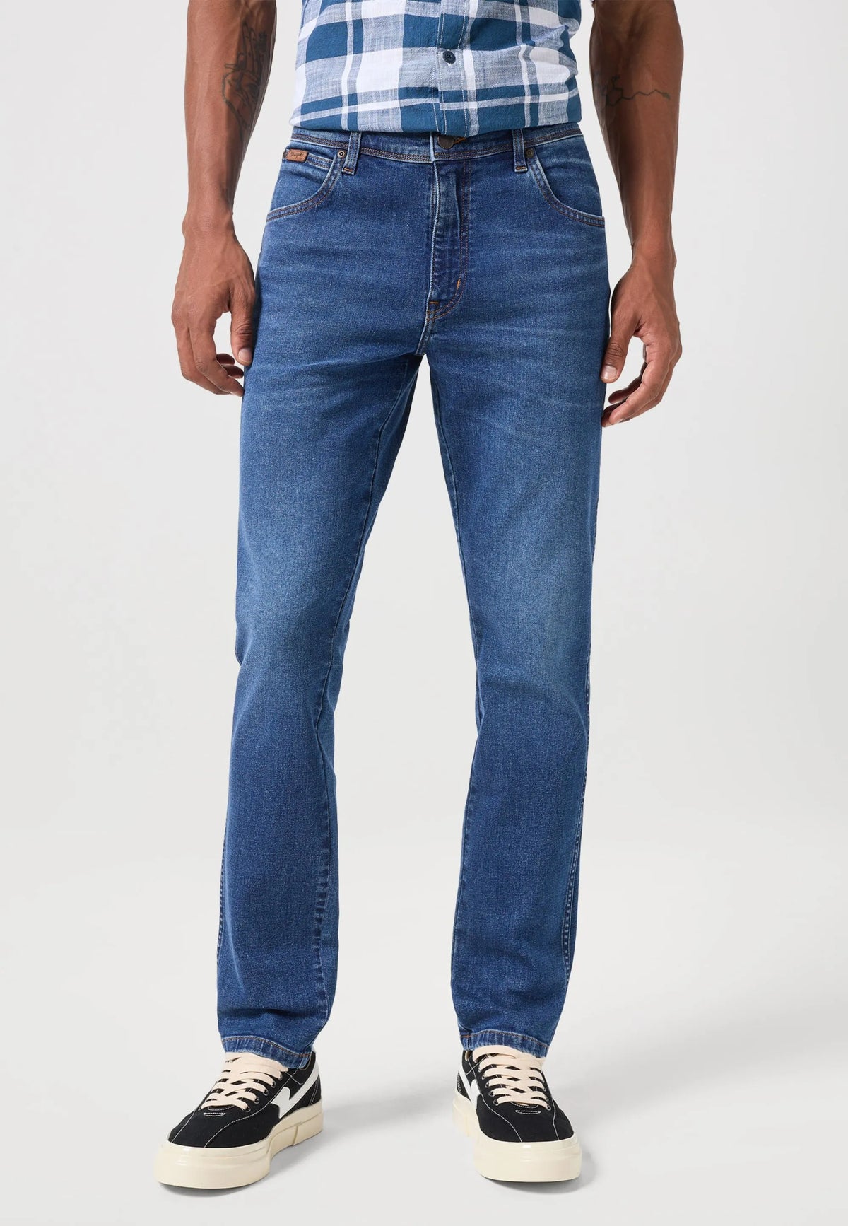 Wrangler Texas Slim Męskie Spodnie Jeansowe Jeans Dżinsy Harvey Blue  112350817 W12S017973