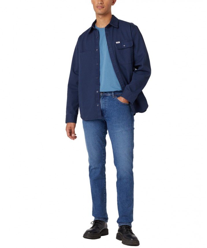 Wrangler Texas Slim Męskie Spodnie Jeansowe Cool Shade W12SYLZ88 112330697