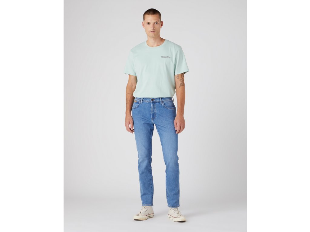 Wrangler Texas Slim Męskie Spodnie Jeansowe Off Shore W12SJXZ83 112330700