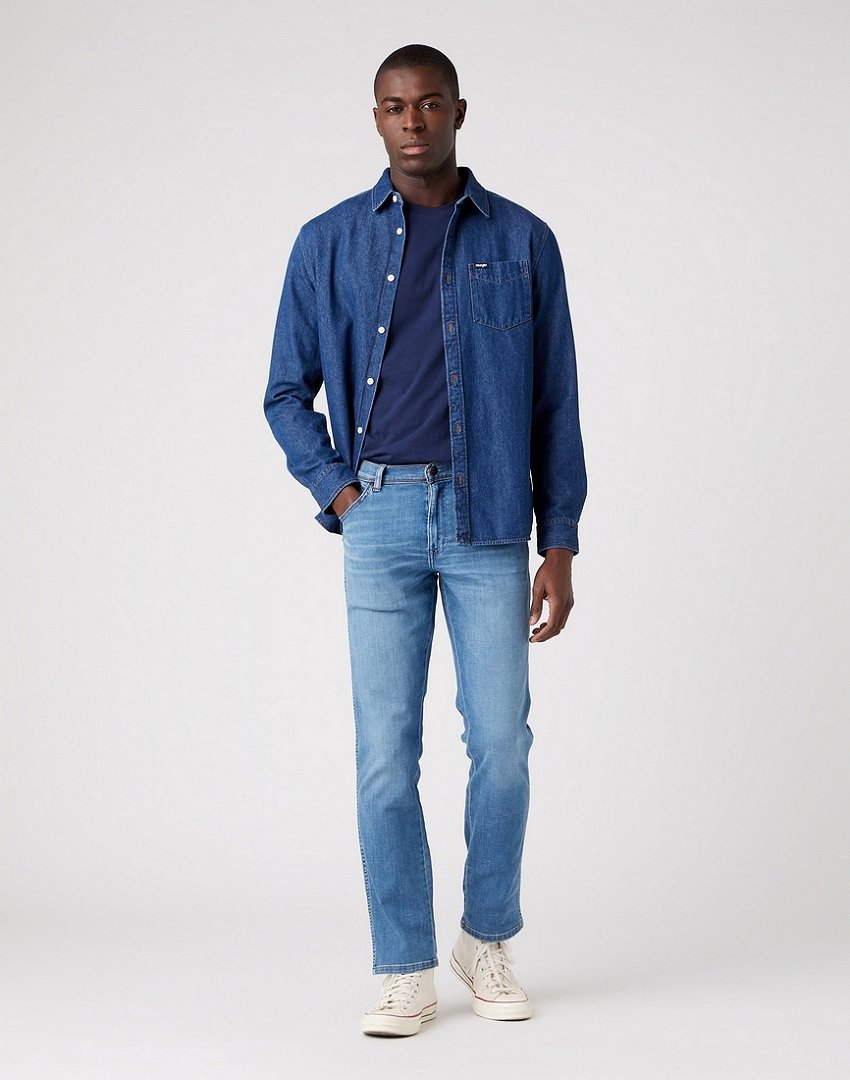 Wrangler Texas Slim Męskie Spodnie Jeansowe The Story W12S7424J 112319197