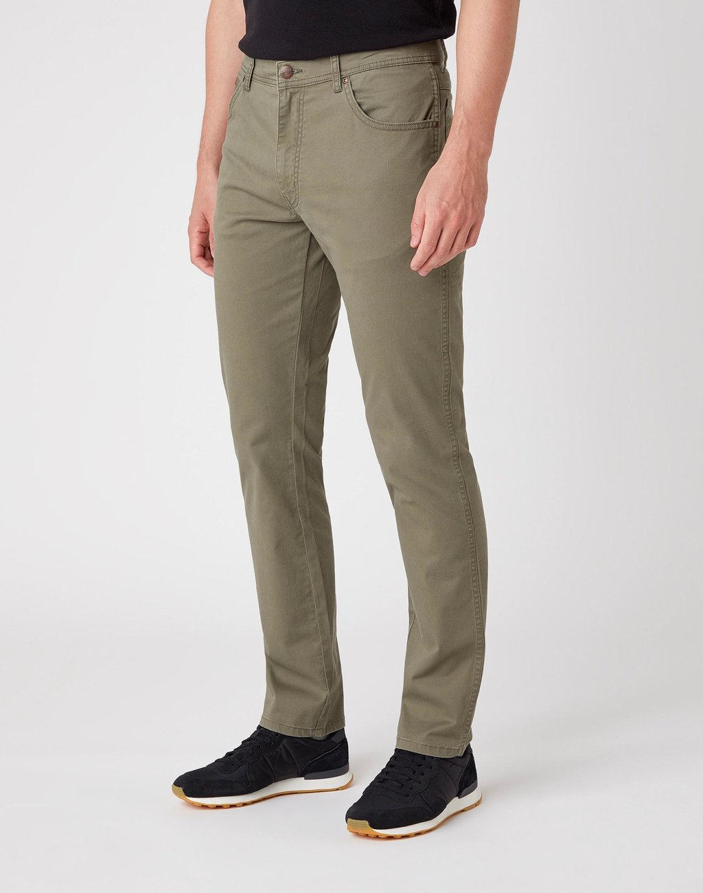 WRANGLER TEXAS SLIM MĘSKIE SPODNIE MATERIAŁOWE DUSTY OLIVE W12SWA275 112126533