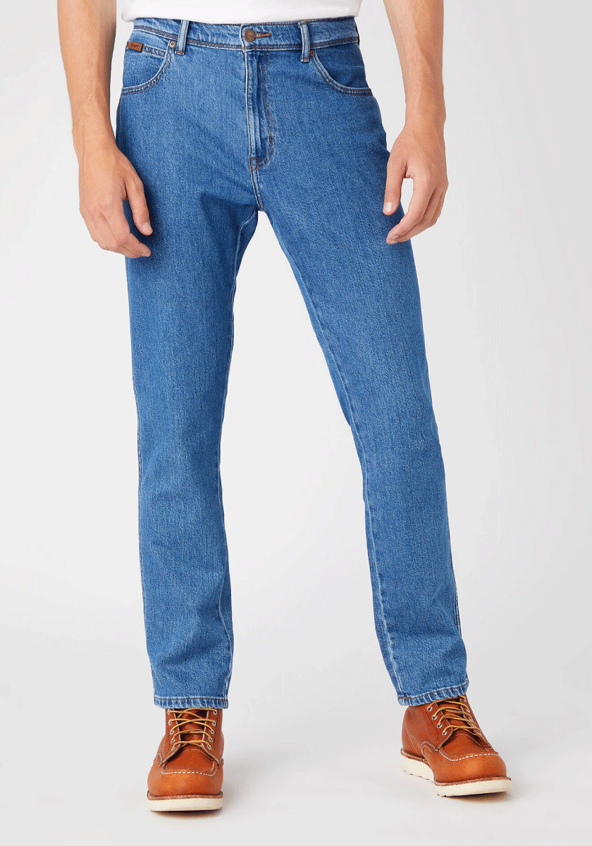 WRANGLER TEXAS TAPER MĘSKIE SPODNIE JEANSOWE ALL IN STONE W12T3831T 112145805
