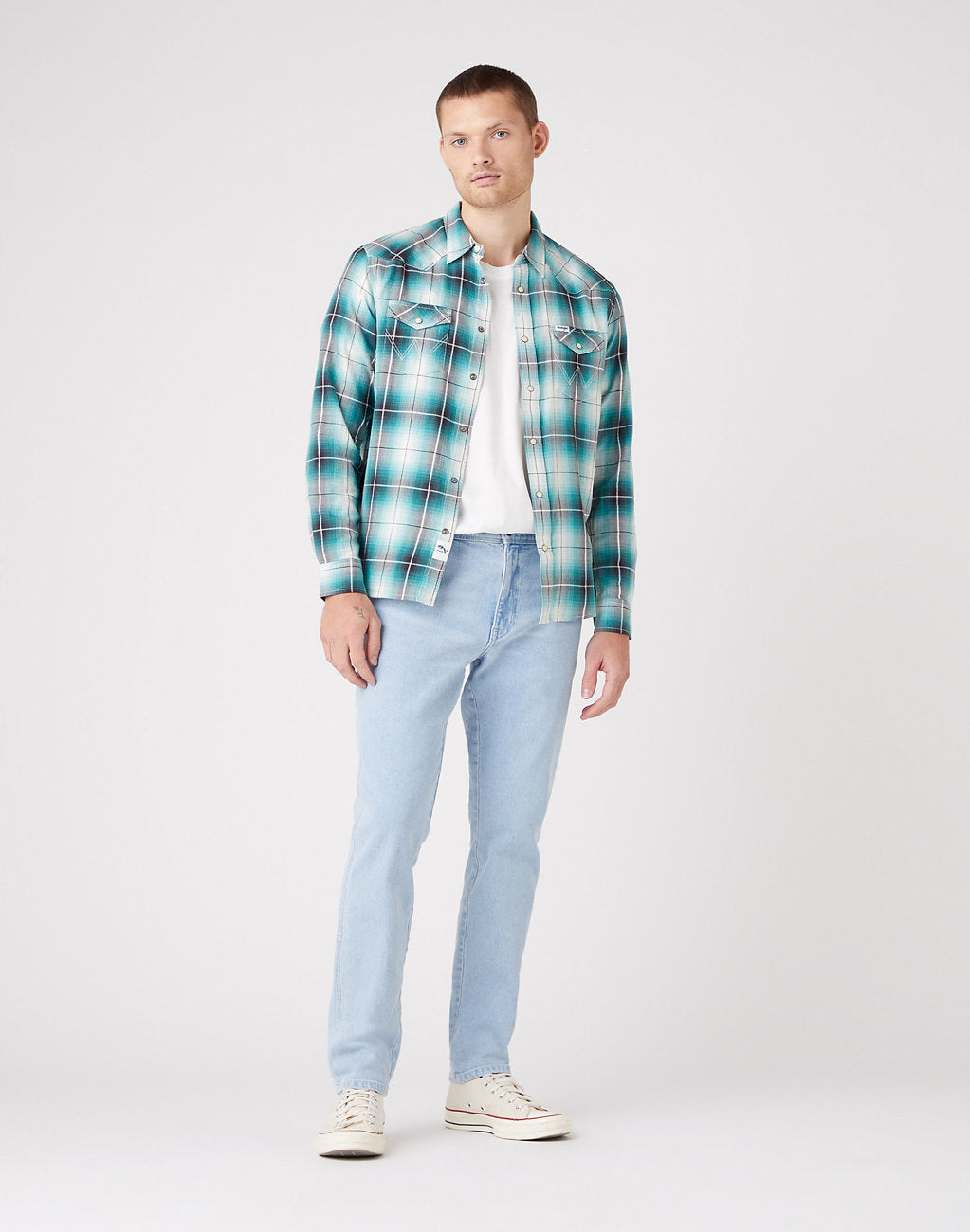 WRANGLER TEXAS TAPER MĘSKIE SPODNIE JEANSOWE WHITEWATER W12TJX31R 112145806