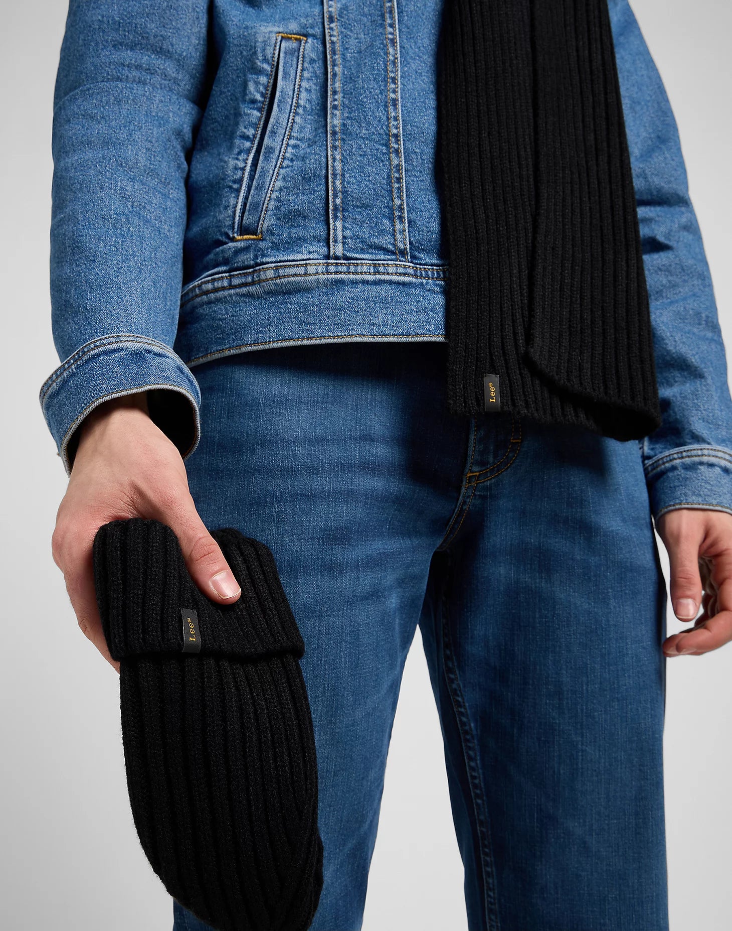 Zestaw Czapka i Szalik Unisex Lee XMAS Pack Black 112372695