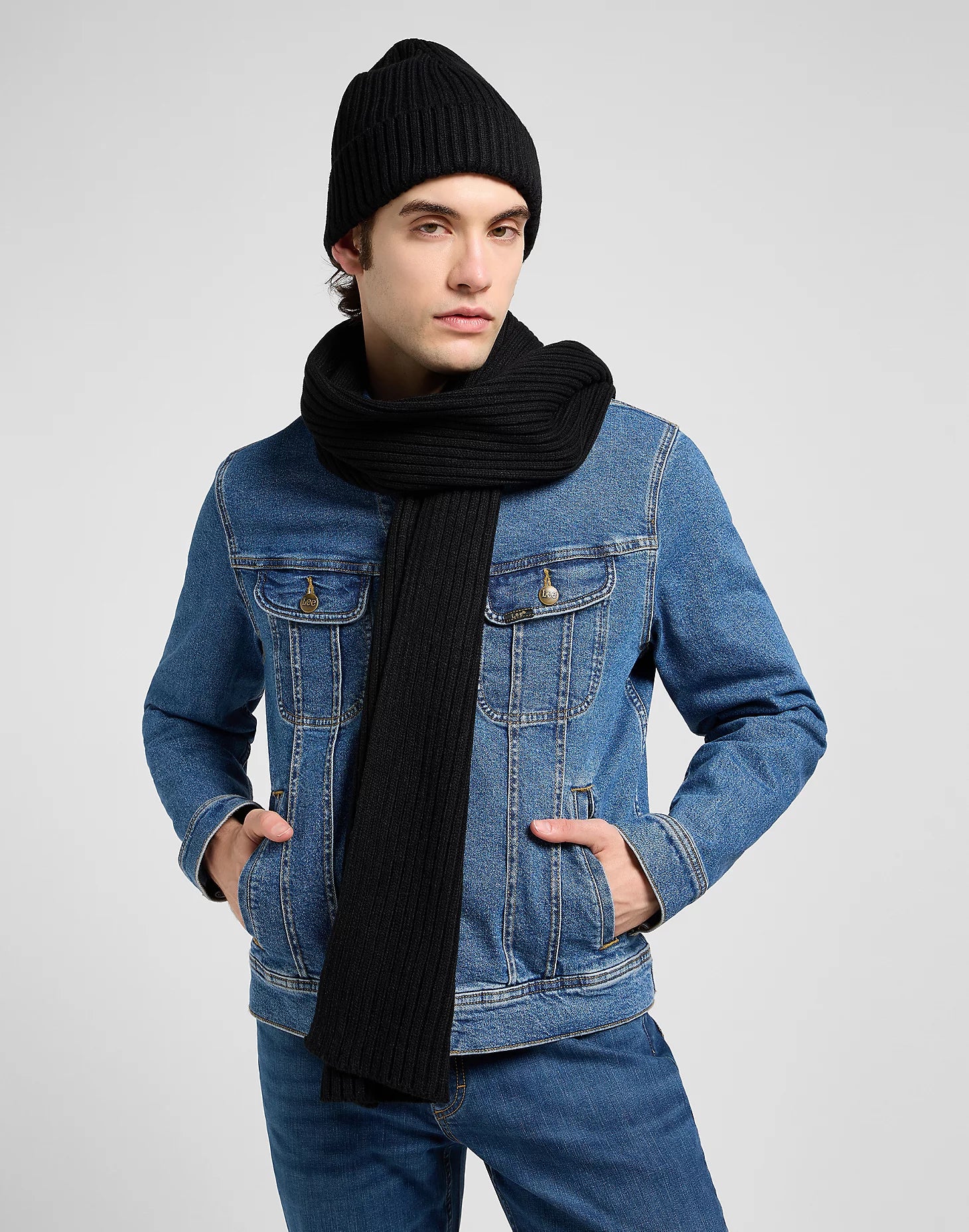 Zestaw Czapka i Szalik Unisex Lee XMAS Pack Black 112372695